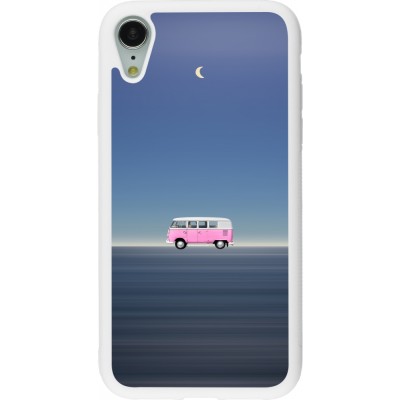 Coque iPhone XR - Silicone rigide blanc Spring 23 pink bus