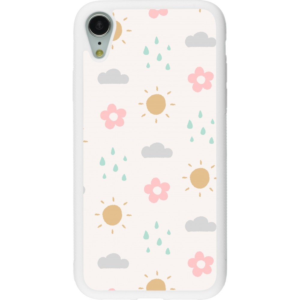 Coque iPhone XR - Silicone rigide blanc Spring 23 weather