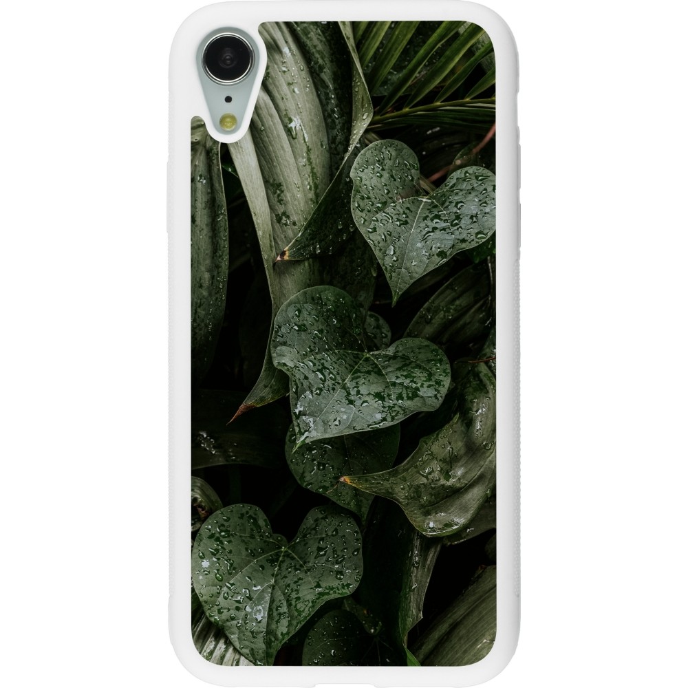 Coque iPhone XR - Silicone rigide blanc Spring 23 fresh plants