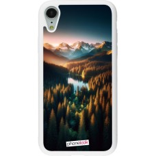 Coque iPhone XR - Silicone rigide blanc Sunset Forest Lake