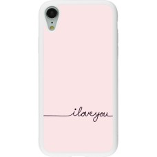 Coque iPhone XR - Silicone rigide blanc Valentine 2023 i love you writing