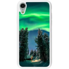 Coque iPhone XR - Silicone rigide blanc Winter 22 Northern Lights