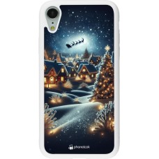 Coque iPhone XR - Silicone rigide blanc Noël 2023 Christmas is Coming