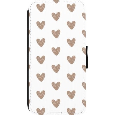 Coque iPhone XR - Wallet noir Autumn 2024 brown hearts