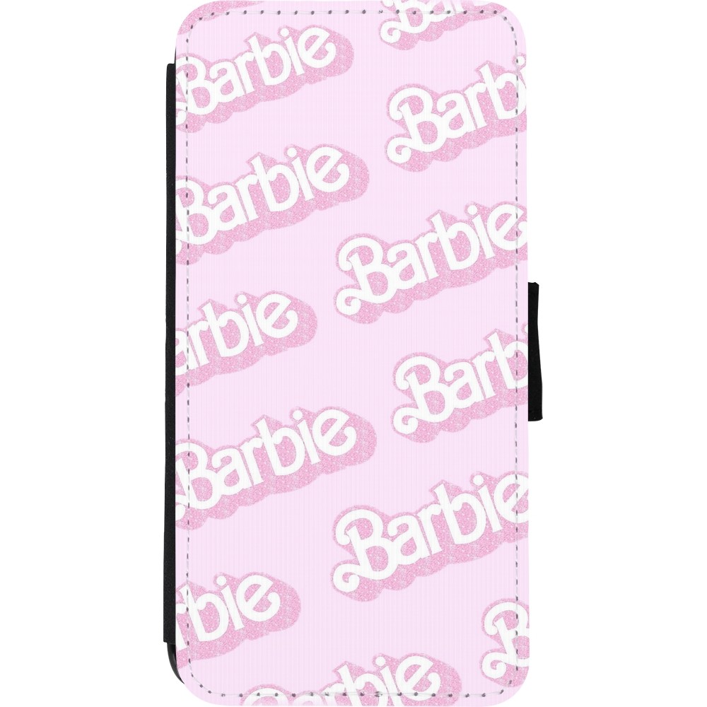 Coque iPhone XR - Wallet noir Barbie light pink pattern