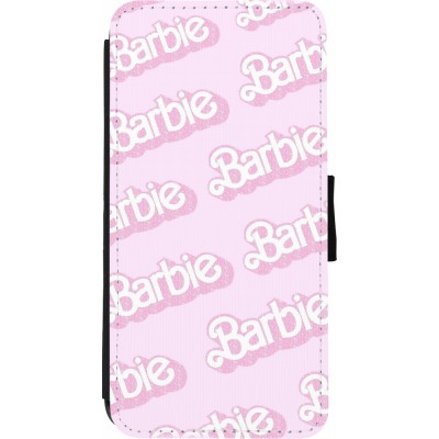 Coque iPhone XR - Wallet noir Barbie light pink pattern