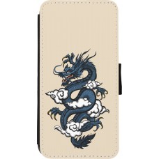 Coque iPhone XR - Wallet noir Blue Dragon Tattoo