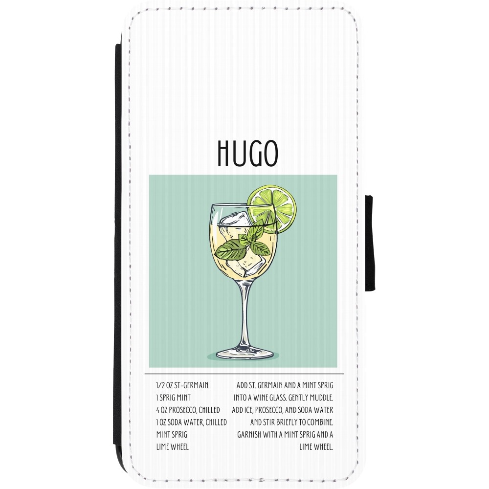 Coque iPhone XR - Wallet noir Cocktail recette Hugo