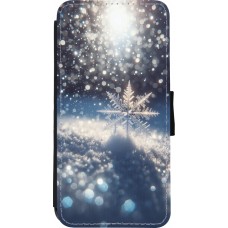 Coque iPhone XR - Wallet noir Flocon Solaire Éclat