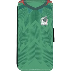 Coque iPhone XR - Wallet noir Maillot de football Mexique 2022 personnalisable