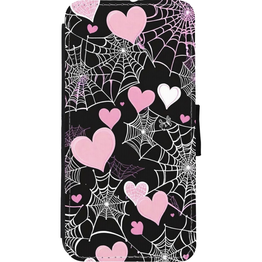 Coque iPhone XR - Wallet noir Halloween 2024 girly