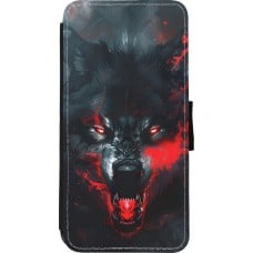 Coque iPhone XR - Wallet noir Halloween 2024 mad werewolf