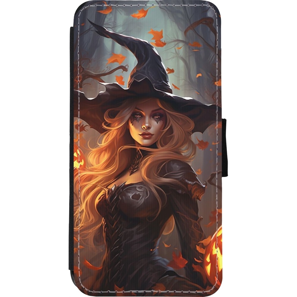 Coque iPhone XR - Wallet noir Halloween 2024 sexy witch