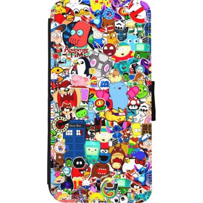 Coque iPhone XR - Wallet noir Mixed cartoons