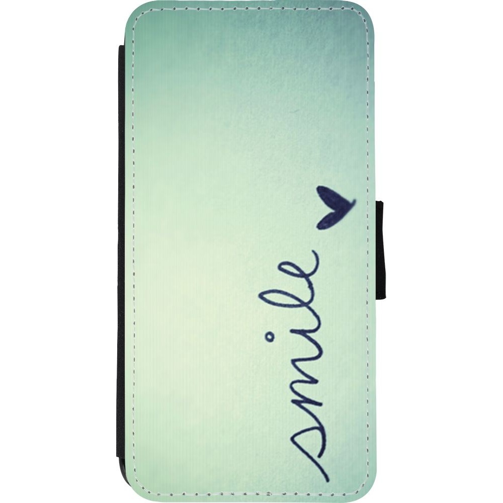 Coque iPhone XR - Wallet noir Smile