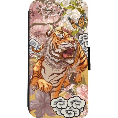 Coque iPhone XR - Wallet noir Spring 23 japanese tiger