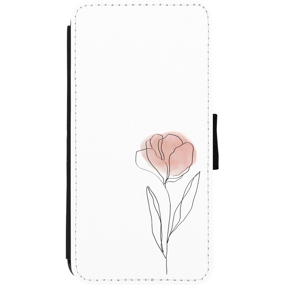 Coque iPhone XR - Wallet noir Spring 23 minimalist flower