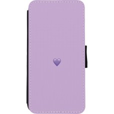 Coque iPhone XR - Wallet noir Valentine 2023 purpule single heart