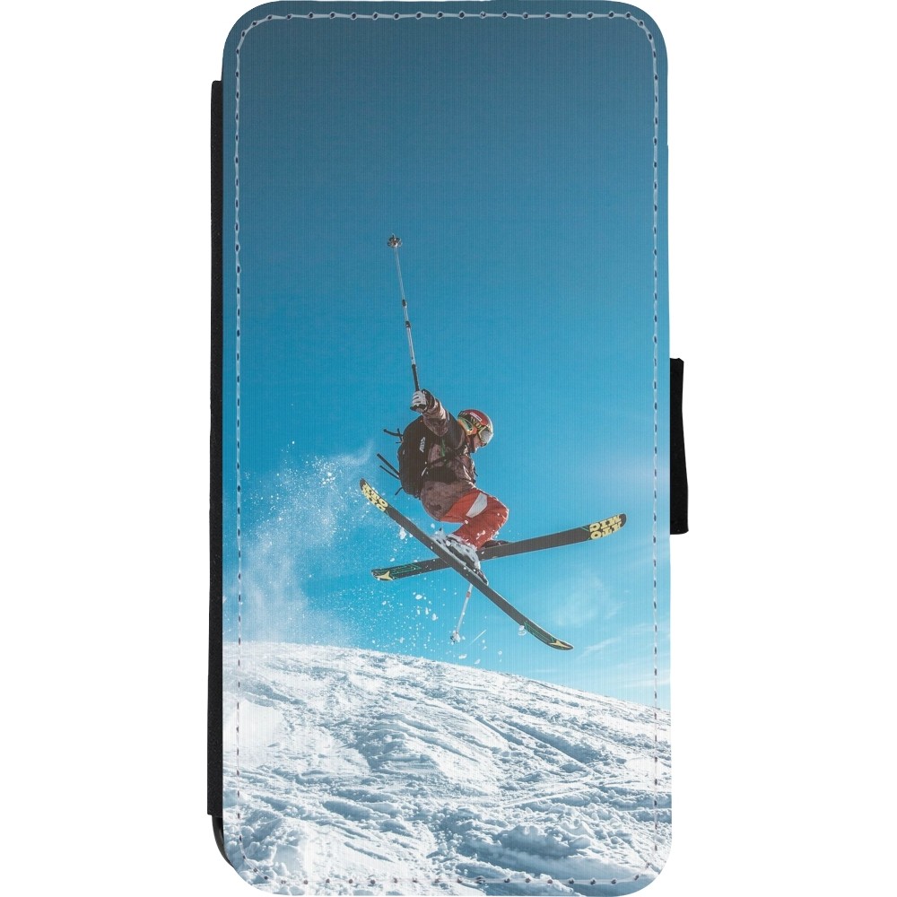 Coque iPhone XR - Wallet noir Winter 22 Ski Jump