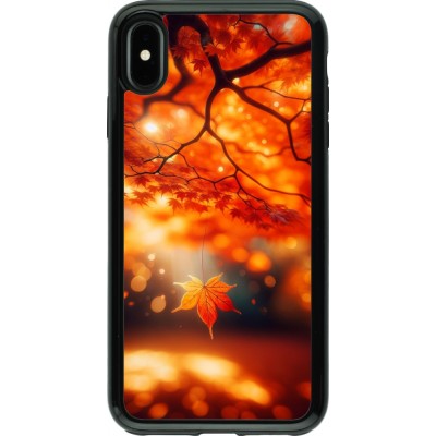 Coque iPhone Xs Max - Hybrid Armor noir Automne Magique Orange