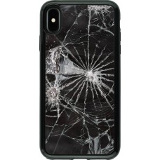 Coque iPhone Xs Max - Hybrid Armor noir Broken Screen