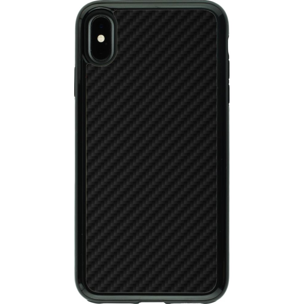 Hülle iPhone Xs Max - Hybrid Armor schwarz Carbon Basic