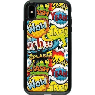 Coque iPhone Xs Max - Hybrid Armor noir Cartoons slogans