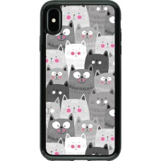 Coque iPhone Xs Max - Hybrid Armor noir Chats gris troupeau