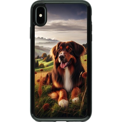 Coque iPhone Xs Max - Hybrid Armor noir Chien Campagne Suisse