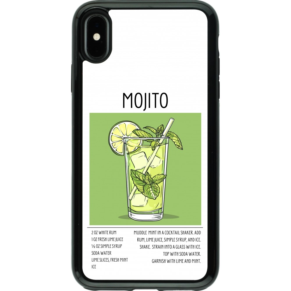 Coque iPhone Xs Max - Hybrid Armor noir Cocktail recette Mojito