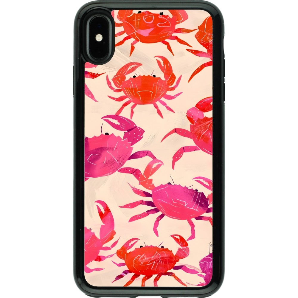 Coque iPhone Xs Max - Hybrid Armor noir Crabs Paint