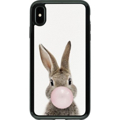 Coque iPhone Xs Max - Hybrid Armor noir Easter 2023 bubble gum bunny