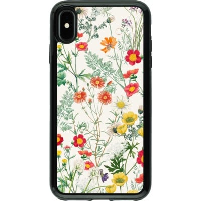 Coque iPhone Xs Max - Hybrid Armor noir Flora Botanical Wildlife