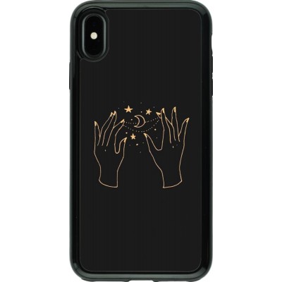 Coque iPhone Xs Max - Hybrid Armor noir Grey magic hands