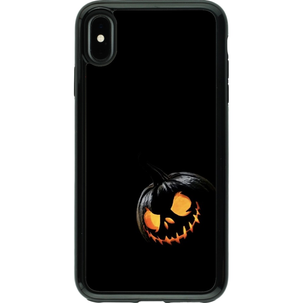 Coque iPhone Xs Max - Hybrid Armor noir Halloween 2023 discreet pumpkin