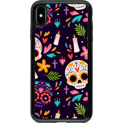 Coque iPhone Xs Max - Hybrid Armor noir Halloween 2023 mexican style