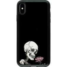 Coque iPhone Xs Max - Hybrid Armor noir Halloween 2023 rose and skeleton