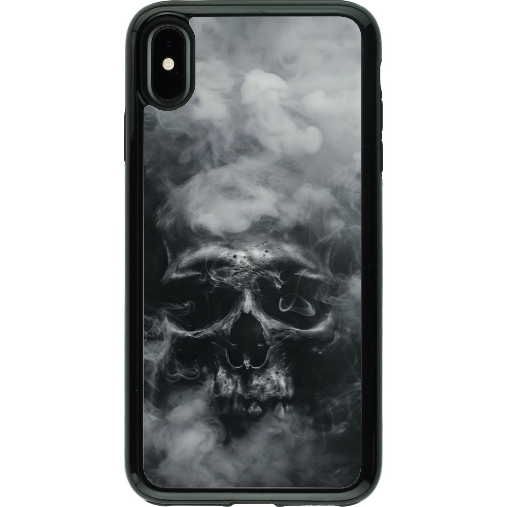 Coque iPhone Xs Max - Hybrid Armor noir Halloween 2024 smoky skull