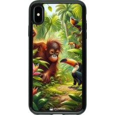 Coque iPhone Xs Max - Hybrid Armor noir Jungle Tropicale Tayrona