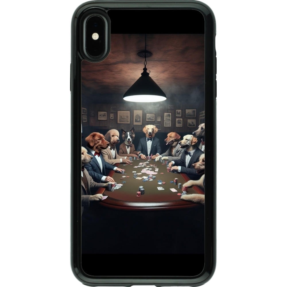 Coque iPhone Xs Max - Hybrid Armor noir Les pokerdogs