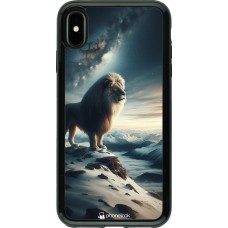 Coque iPhone Xs Max - Hybrid Armor noir Le lion blanc