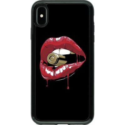 Coque iPhone Xs Max - Hybrid Armor noir Lips bullet