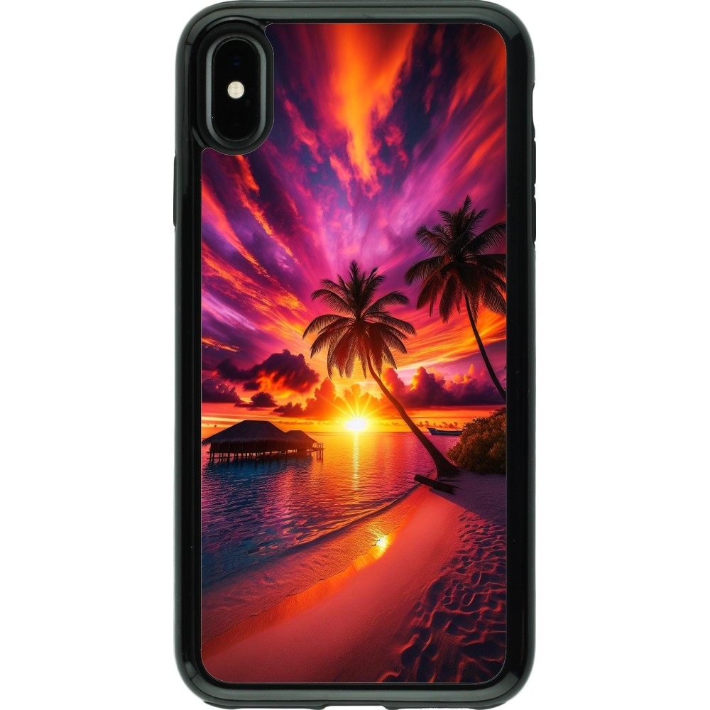 Coque iPhone Xs Max - Hybrid Armor noir Maldives Dusk Bliss