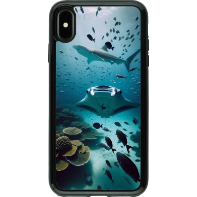 Coque iPhone Xs Max - Hybrid Armor noir Manta Lagon Nettoyage