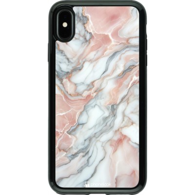 Coque iPhone Xs Max - Hybrid Armor noir Marbre Rose Lumineux