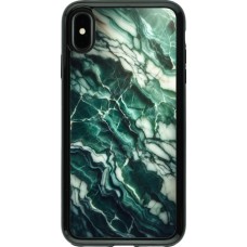 Coque iPhone Xs Max - Hybrid Armor noir Marbre vert majestueux