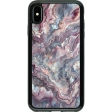 Coque iPhone Xs Max - Hybrid Armor noir Marbre violette argentée