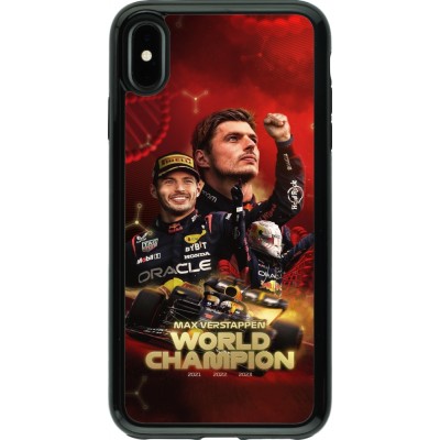 Coque iPhone Xs Max - Hybrid Armor noir Max Verstappen Champion 2023