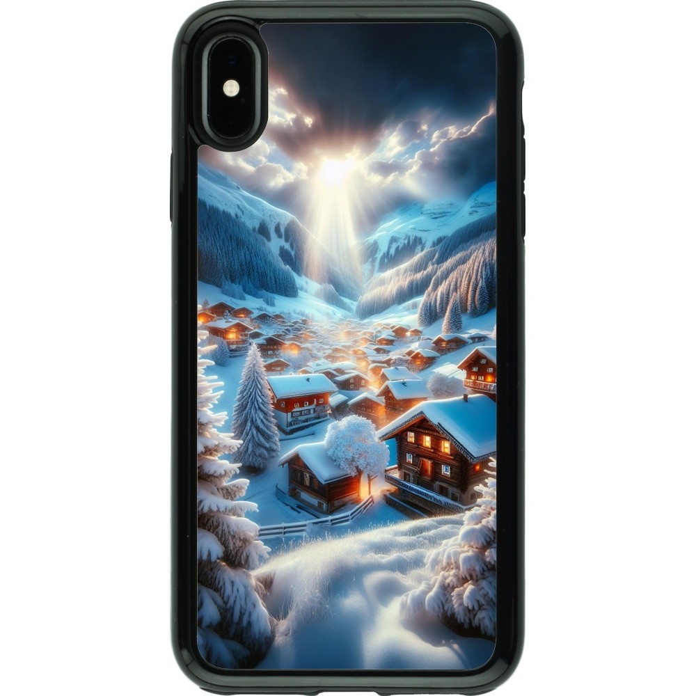 Coque iPhone Xs Max - Hybrid Armor noir Mont Neige Lumière