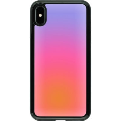 Coque iPhone Xs Max - Hybrid Armor noir Orange Pink Blue Gradient